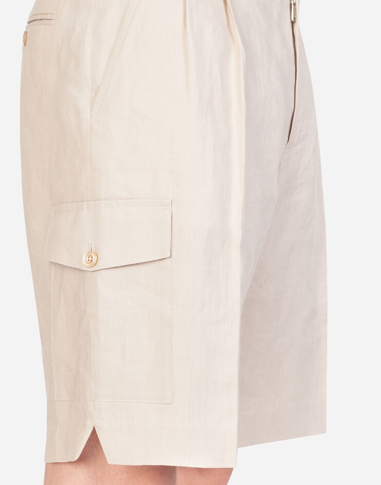 Bermuda cargo shorts in linen - 4