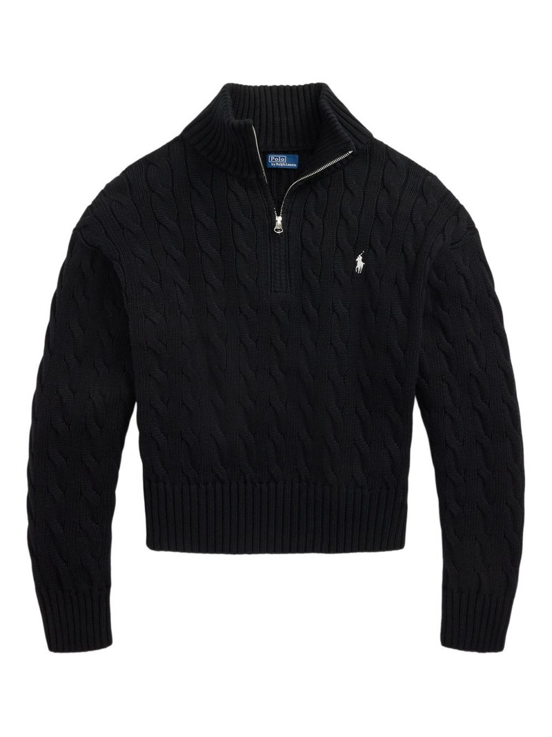 cable-knit half-zip sweater 1