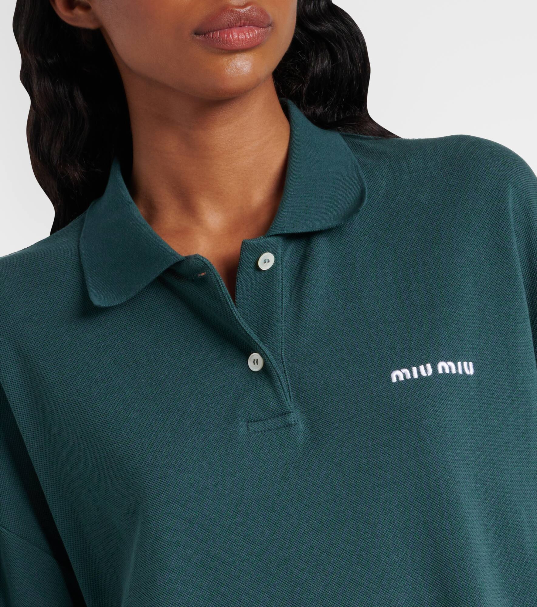 Logo cotton piqué polo shirt - 5