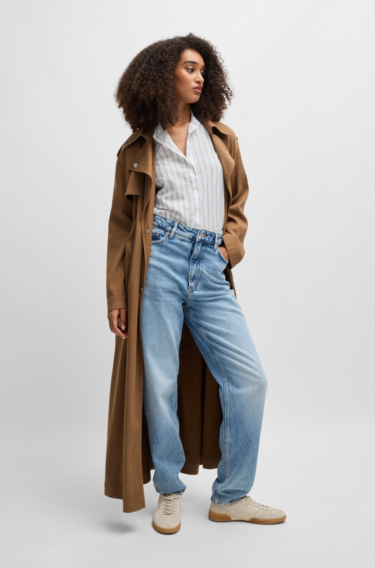 REGULAR-FIT BLOUSE IN STRIPED COTTON POPLIN - 3