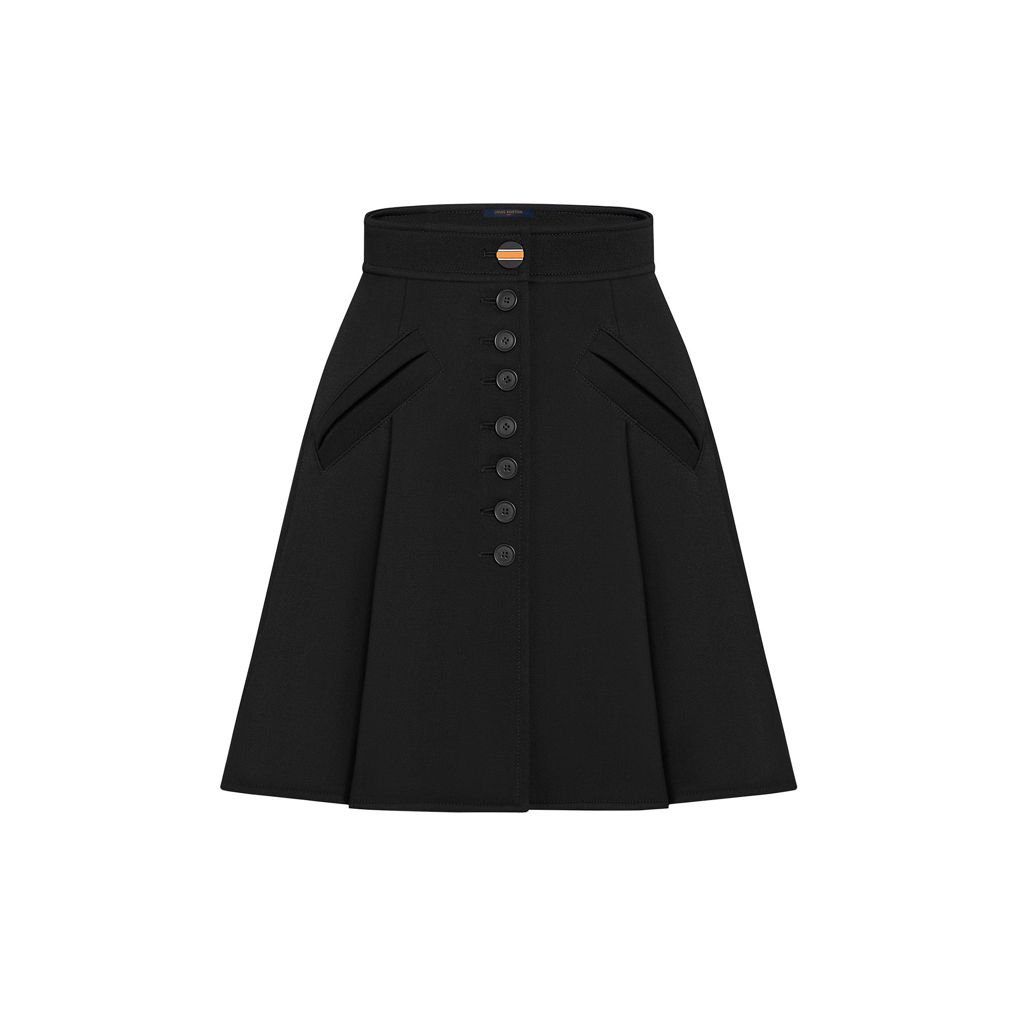 A-Line Button Up Mini Skirt - 1