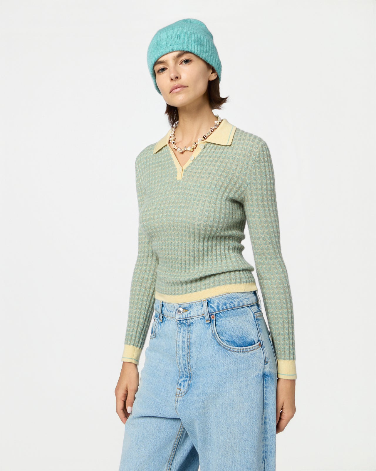 Chevron L/S Shrunken Polo - 5