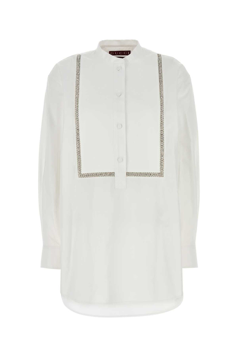 Gucci Women White Poplin Shirt - 1