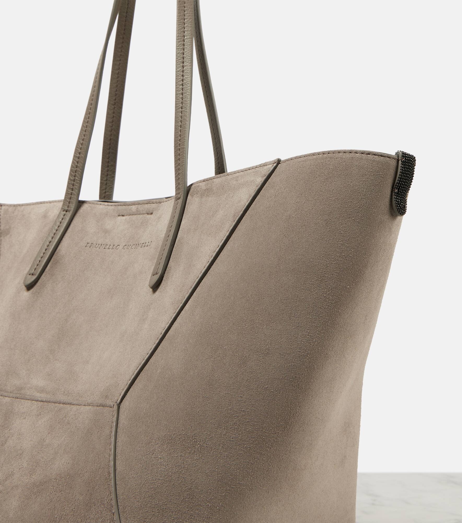 Large suede tote bag - 6