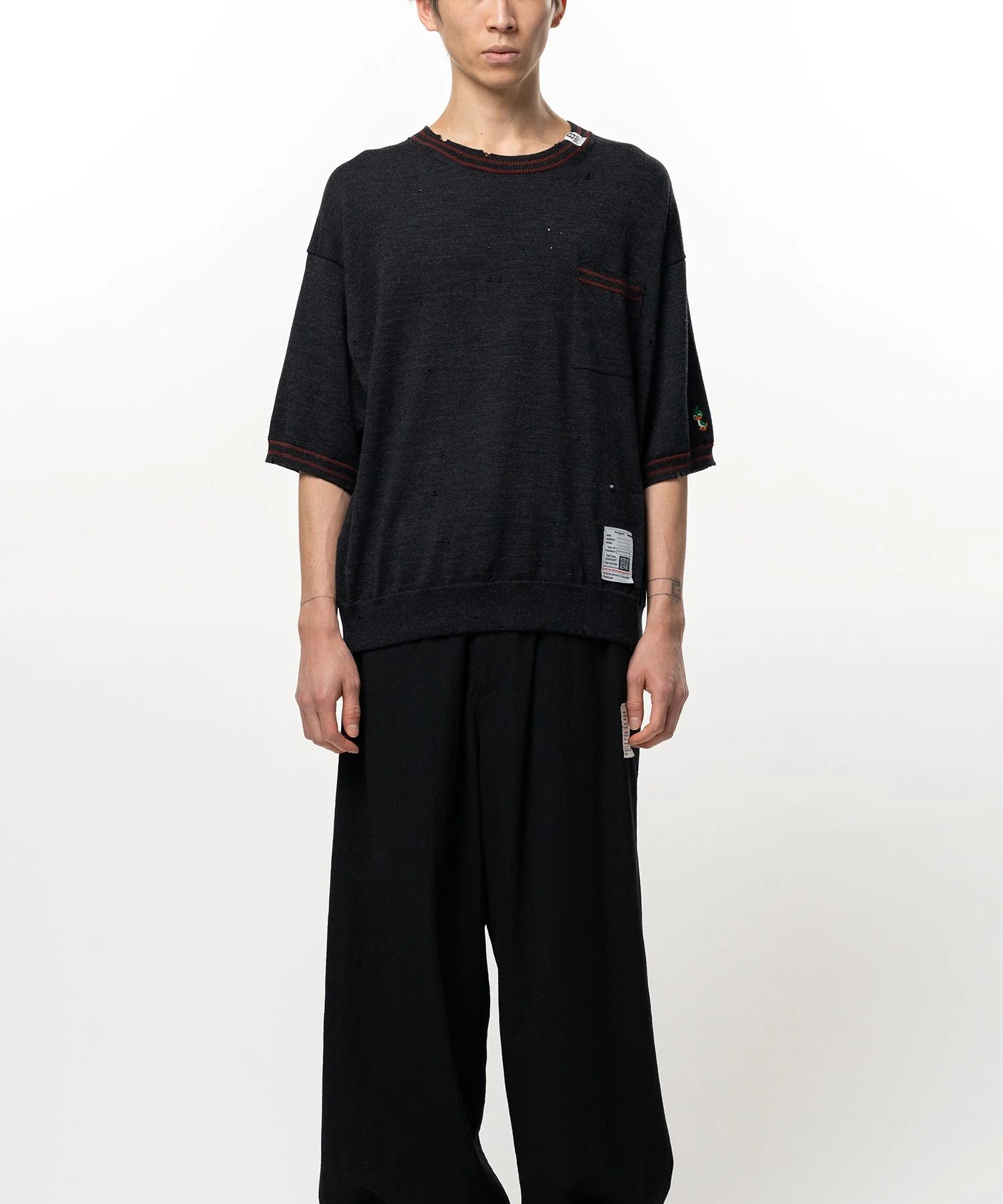 Distressed Knit T-shirt - 1