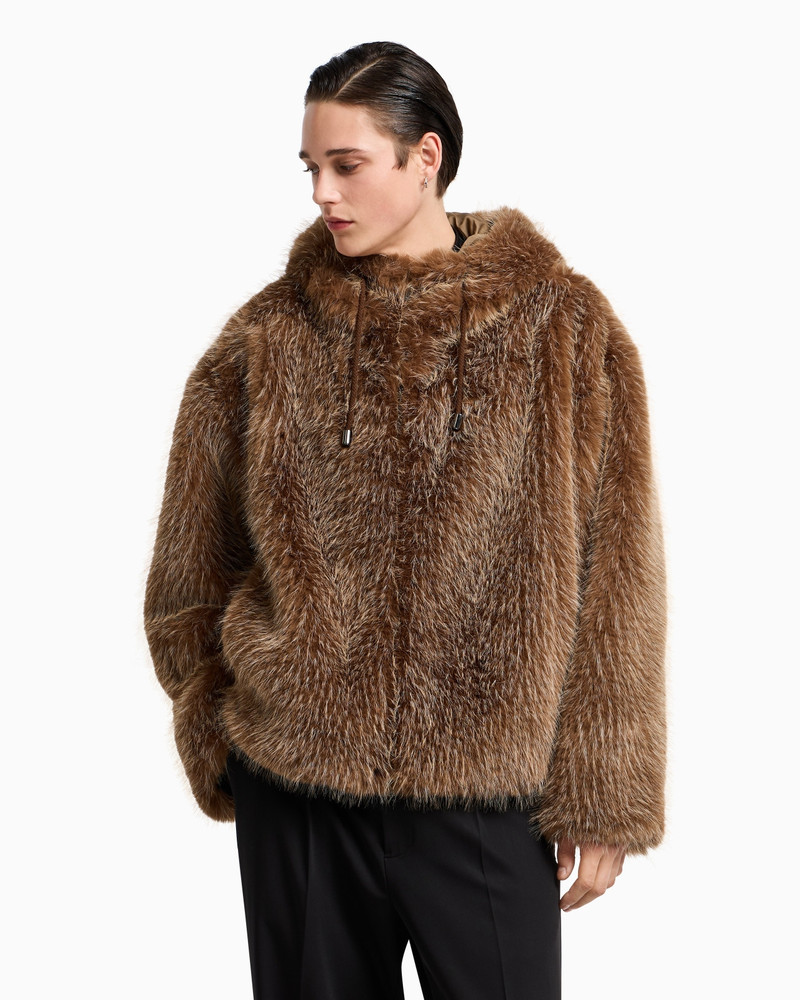 EMPORIO ARMANI FAUX FUR HOODED BLOUSON outlook