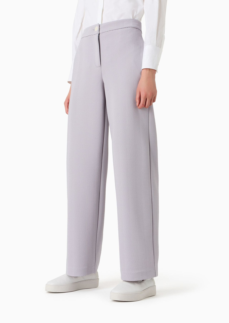 Embossed chevron jacquard jersey trousers 2