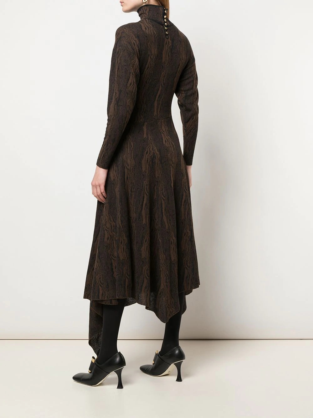 woodgrain jacquard knitted dress - 4