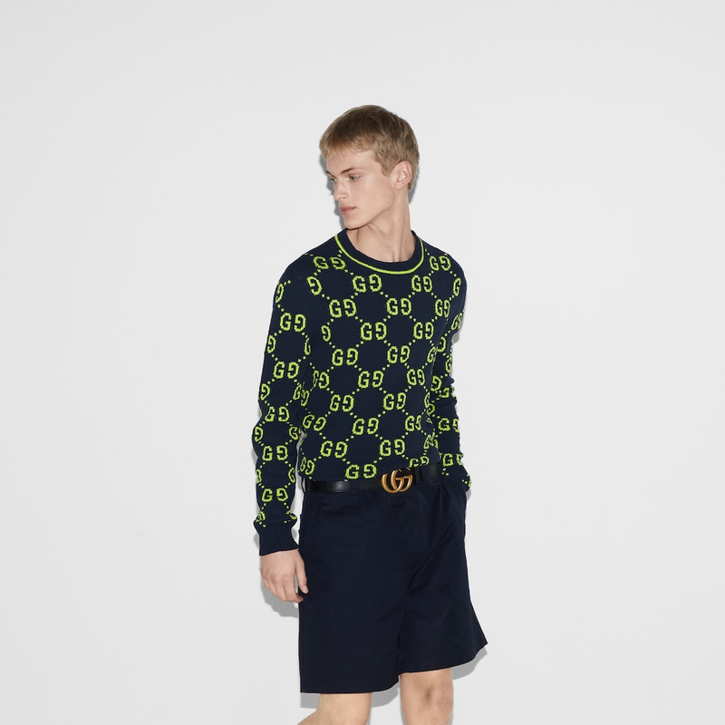 GG cotton jacquard crewneck sweater 3