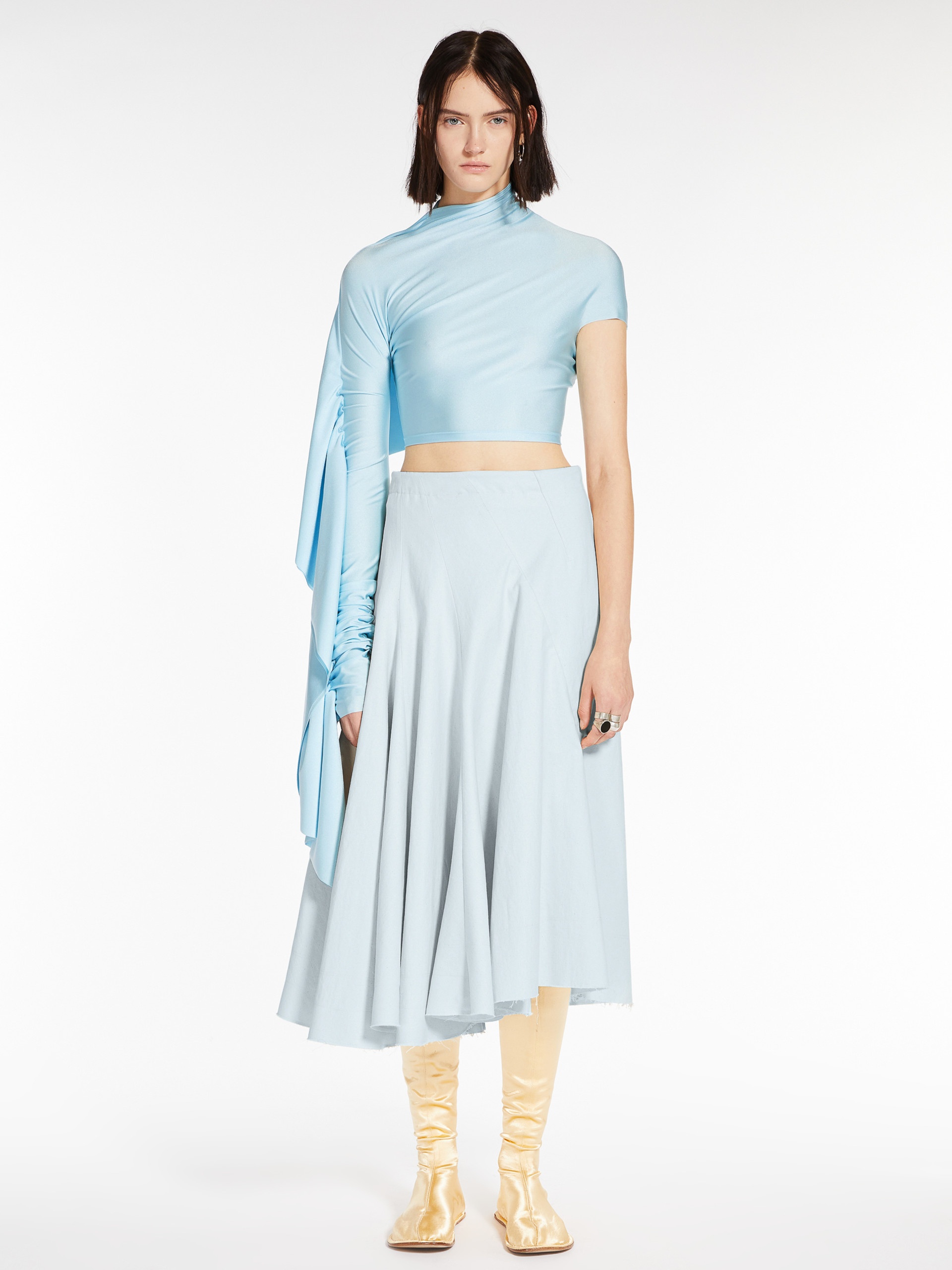 GHISA Asymmetric skirt with godets - 2