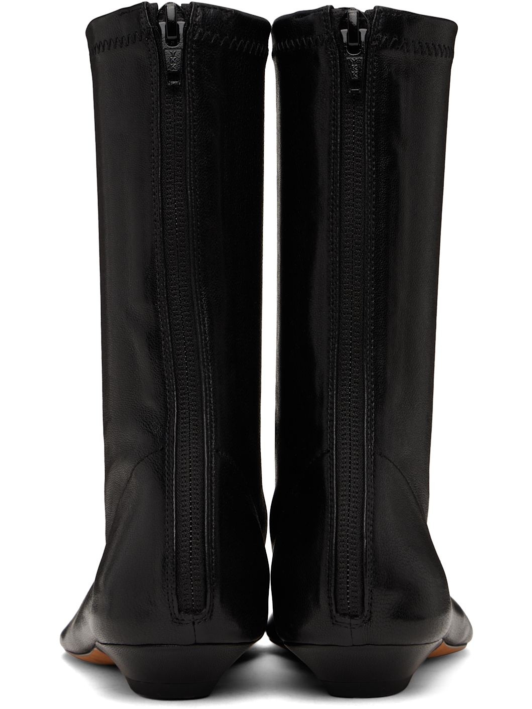 Black Apollo Flat Ankle Boots - 2