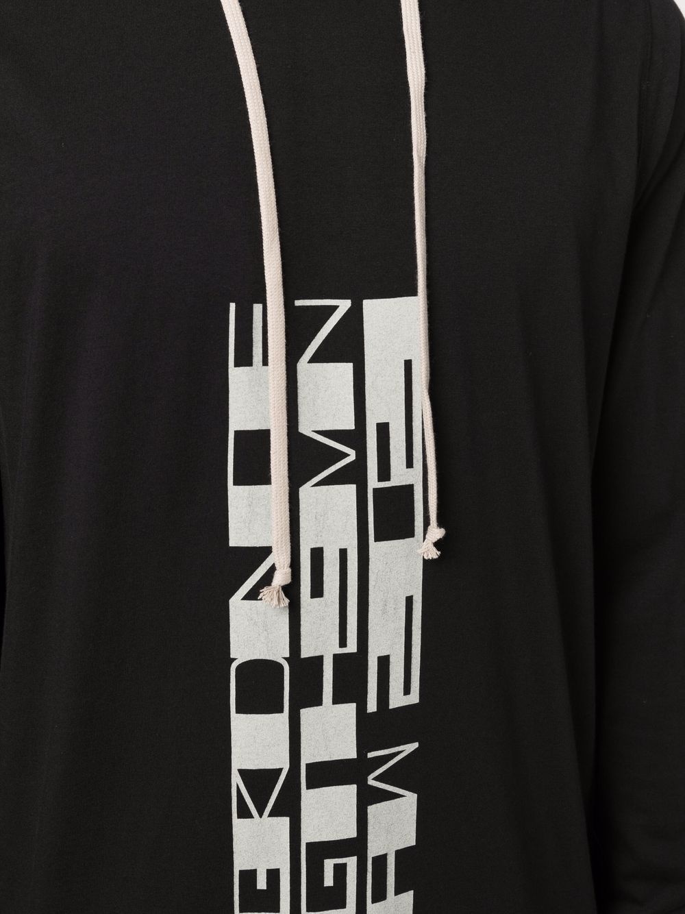 graphic-print long pullover hoodie - 5