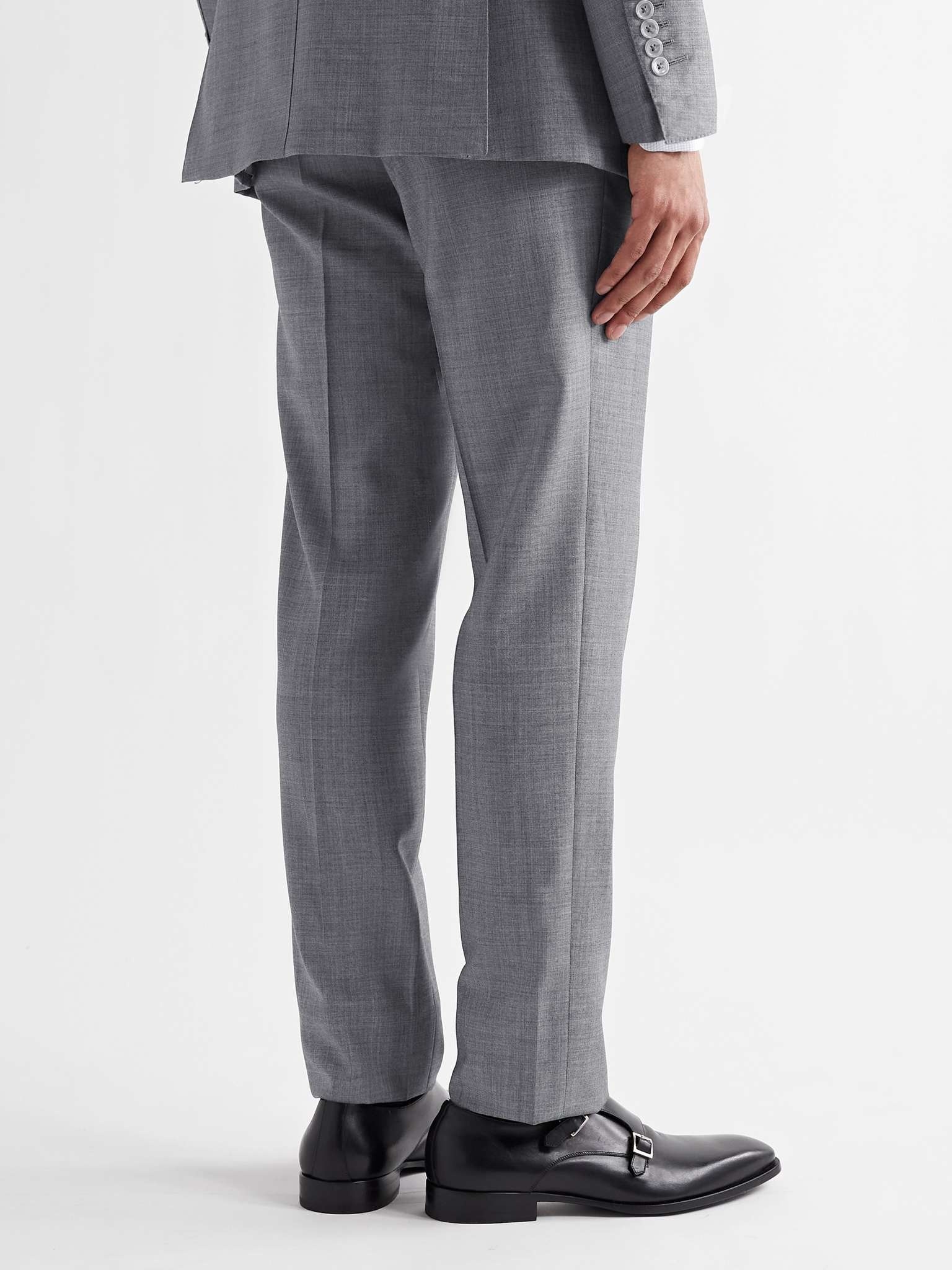 O'Connor Slim-Fit Super 110s Sharkskin Wool Suit Trousers - 4