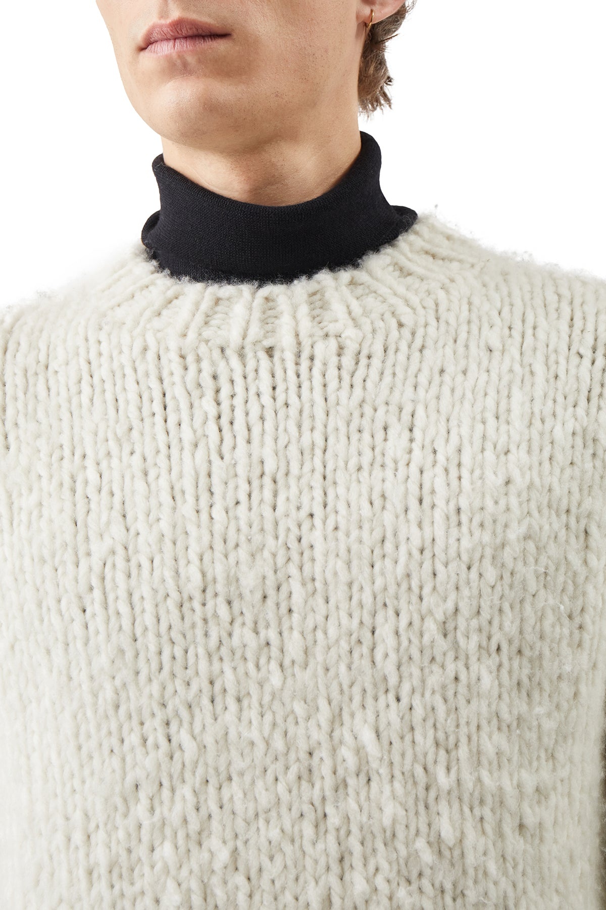 Lawrence Knit Sweater in Ivory Welfat Cashmere - 5