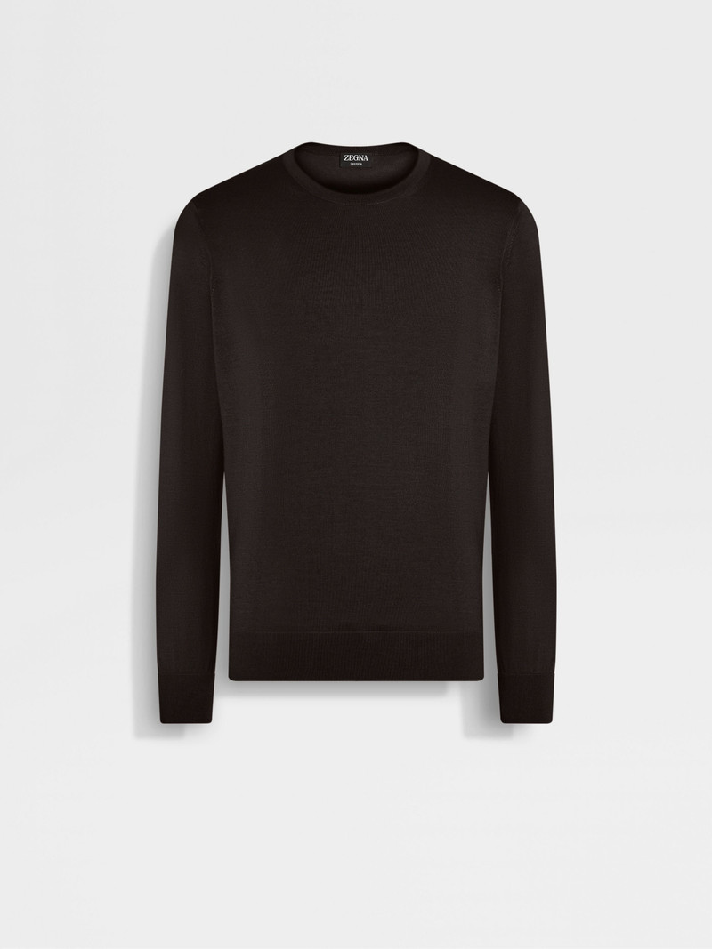 DARK BROWN MÉLANGE CASHSETA CREWNECK 1
