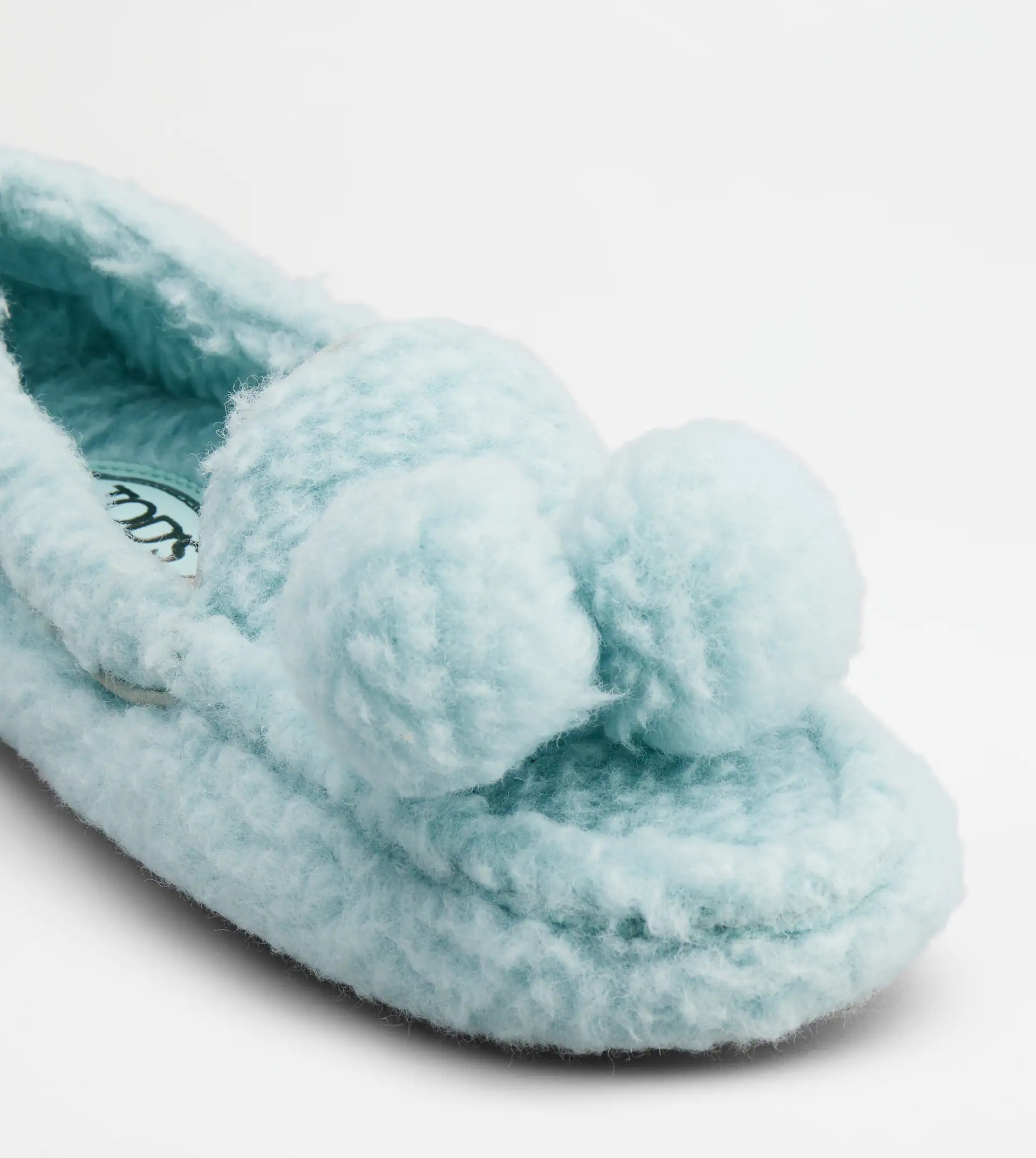 GOMMINO DRIVING SHOES IN WOOL AND SUEDE - LIGHT BLUE - 6
