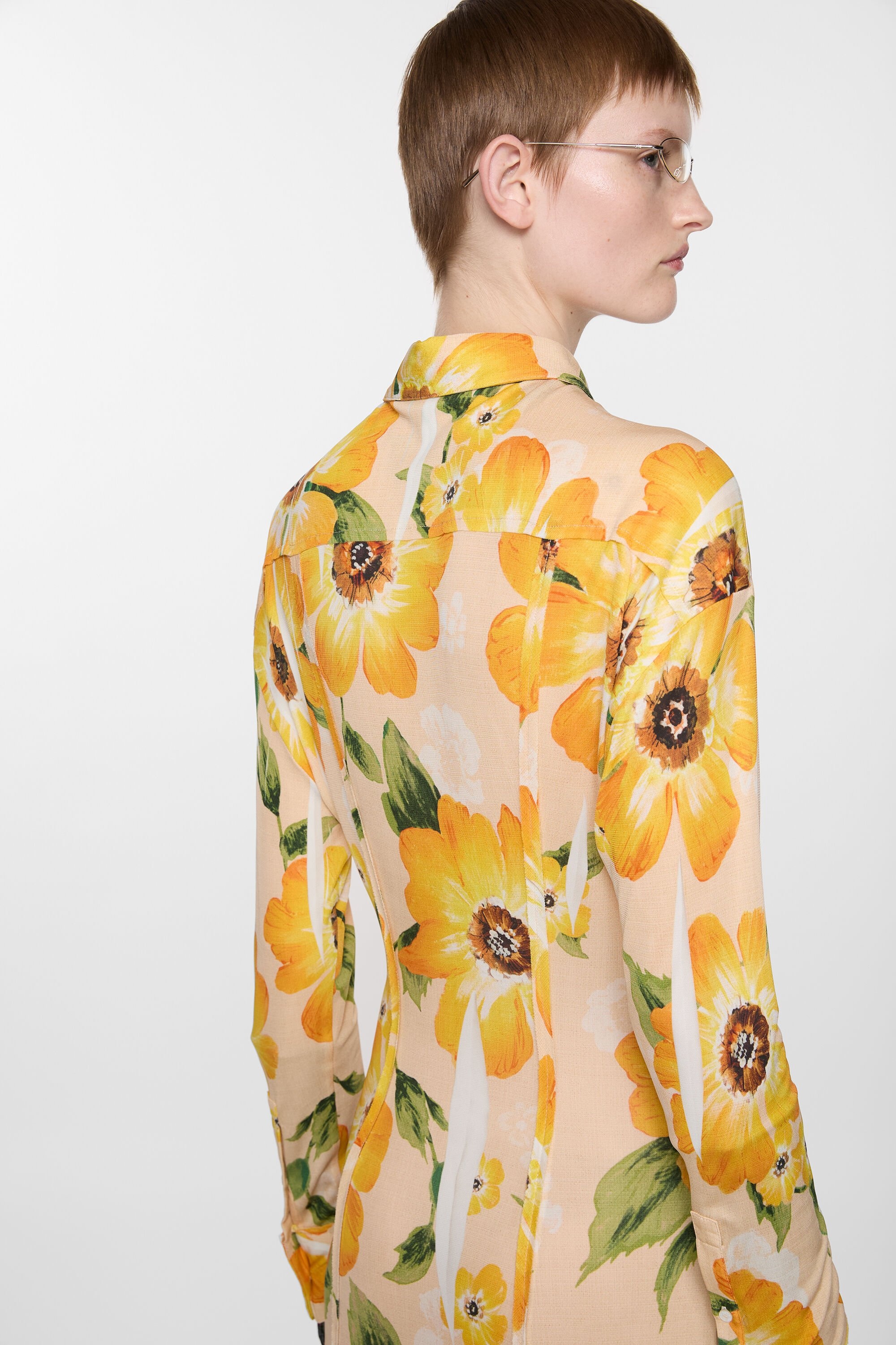 Button-up printed dress - Orange Multi - 5