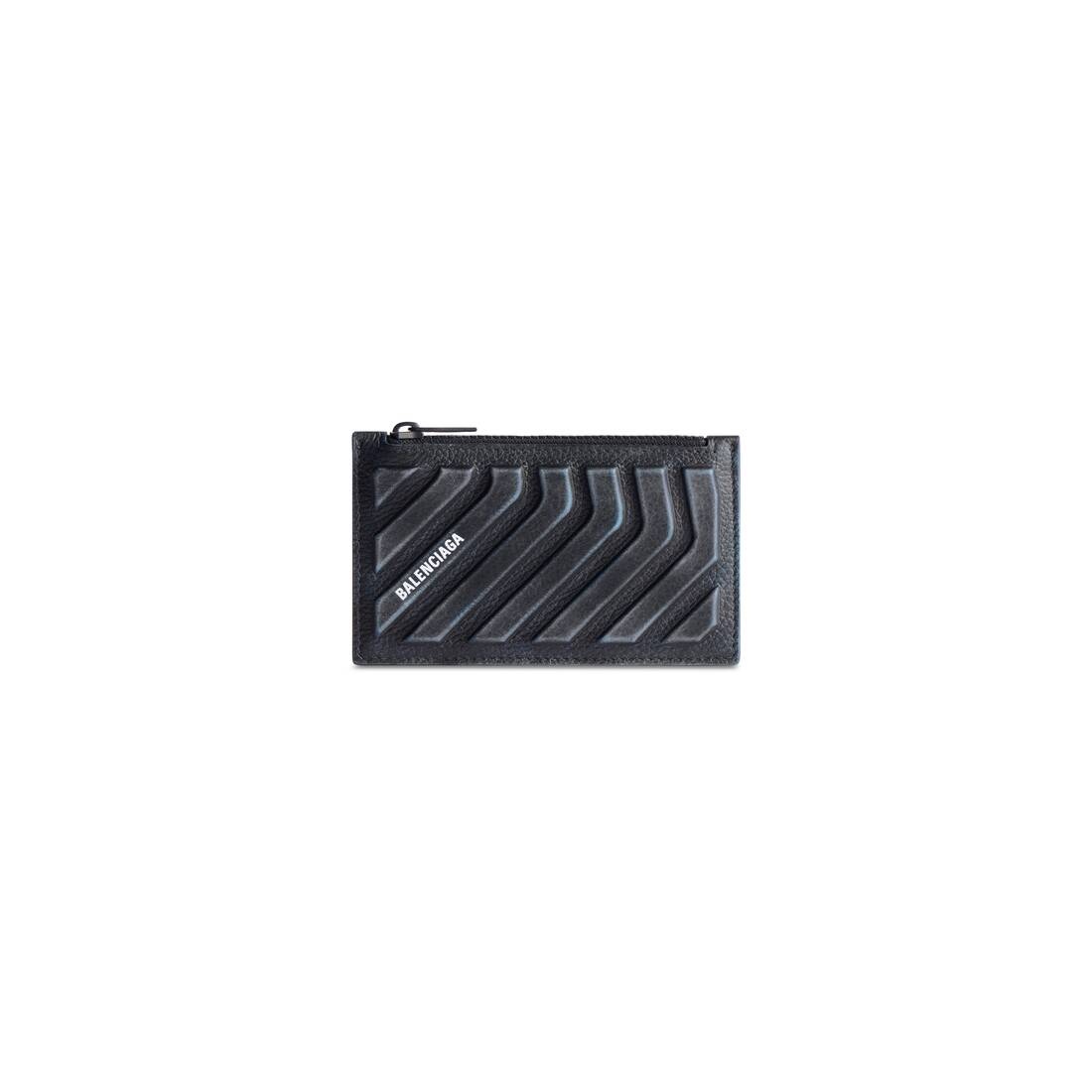 Men's Car Long Coin And Card Holder Dirty Effect in Black - 1