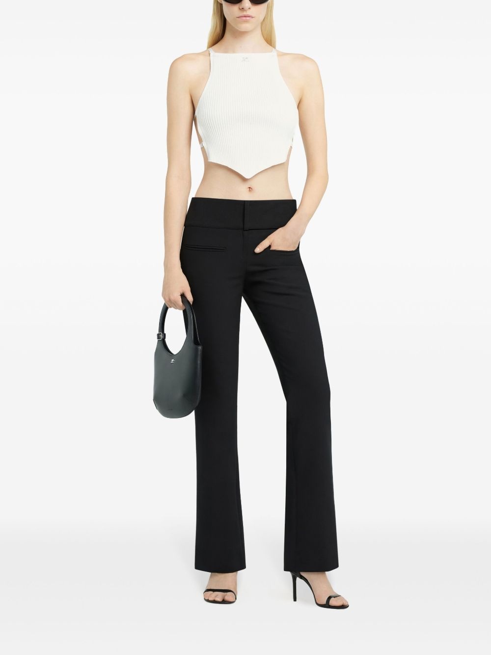 ribbed-knit crop top - 2