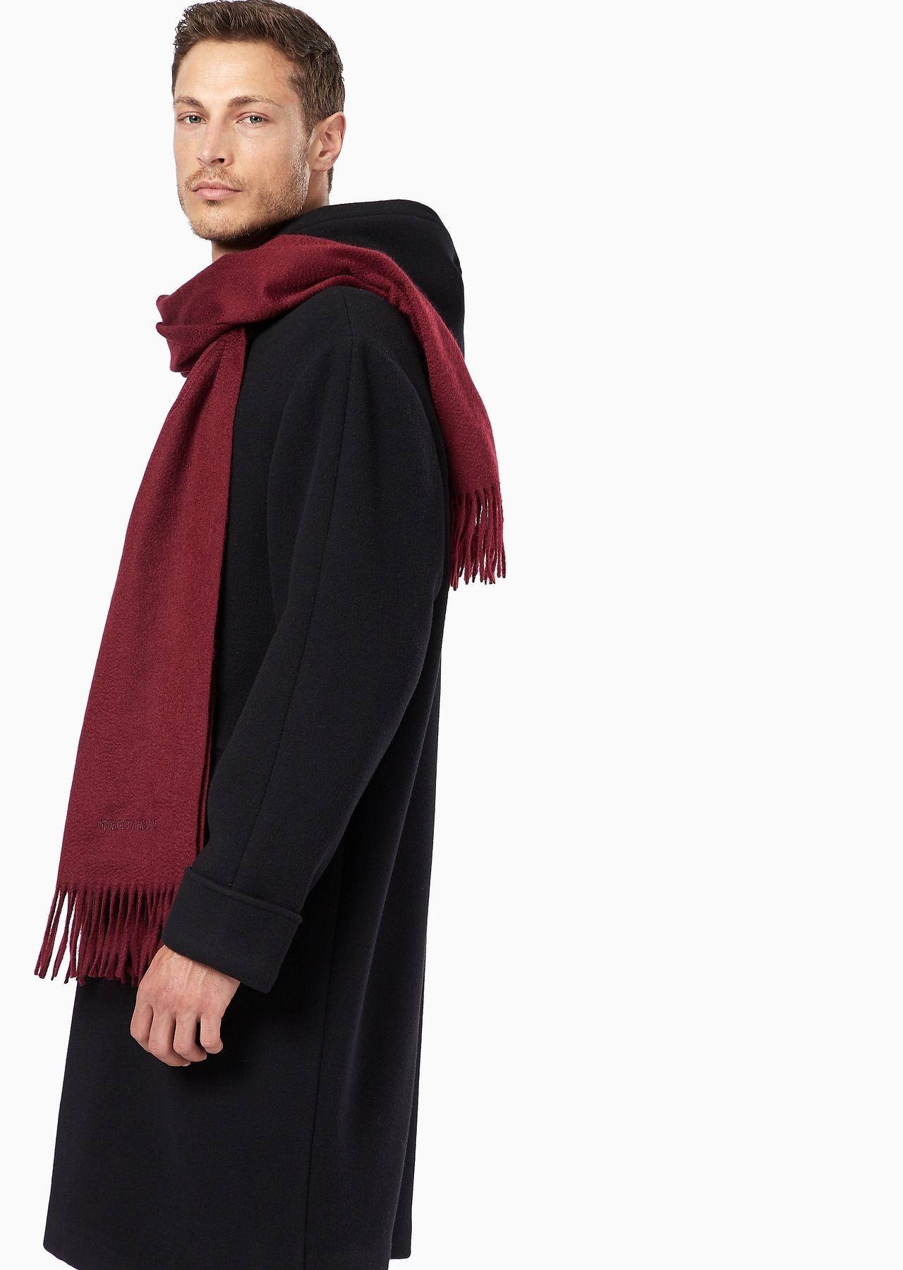 Cashmere stole with fringing - 3