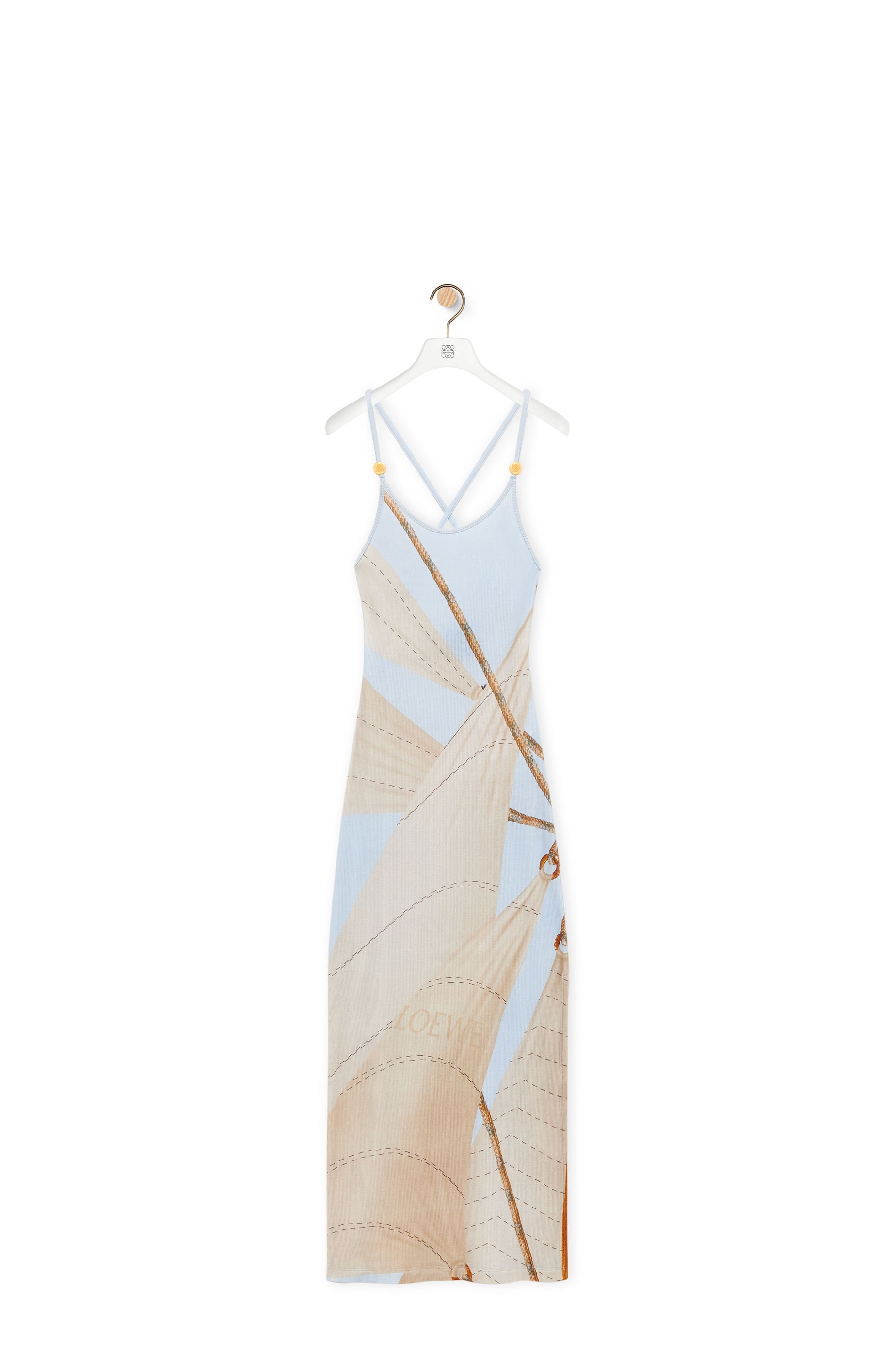 Strappy dress in cotton blend - 1