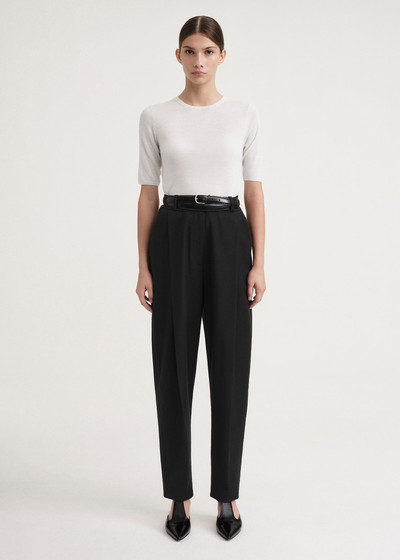 Totême Deep pleat wool trousers black outlook