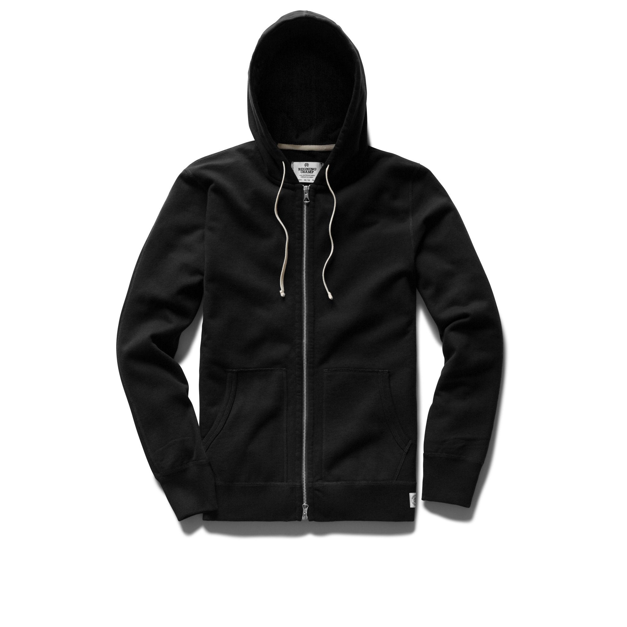 Midweight Terry Zip Hoodie Black - 1