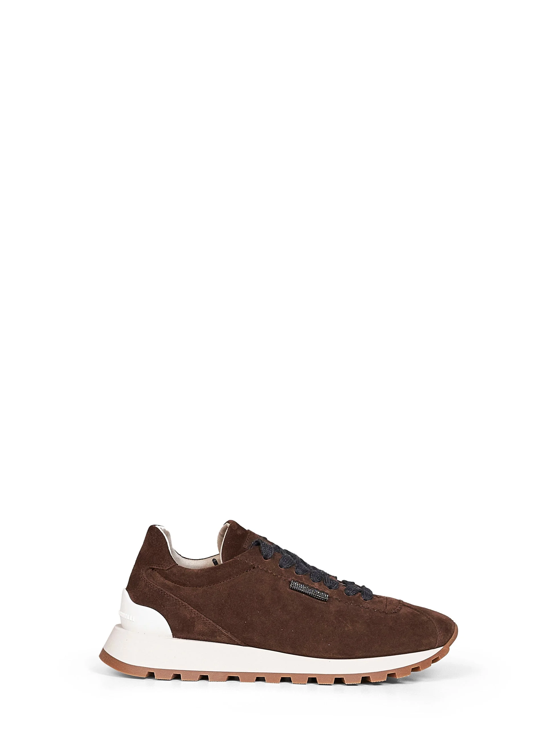 Espresso suede Runners with Shiny Tab - 1