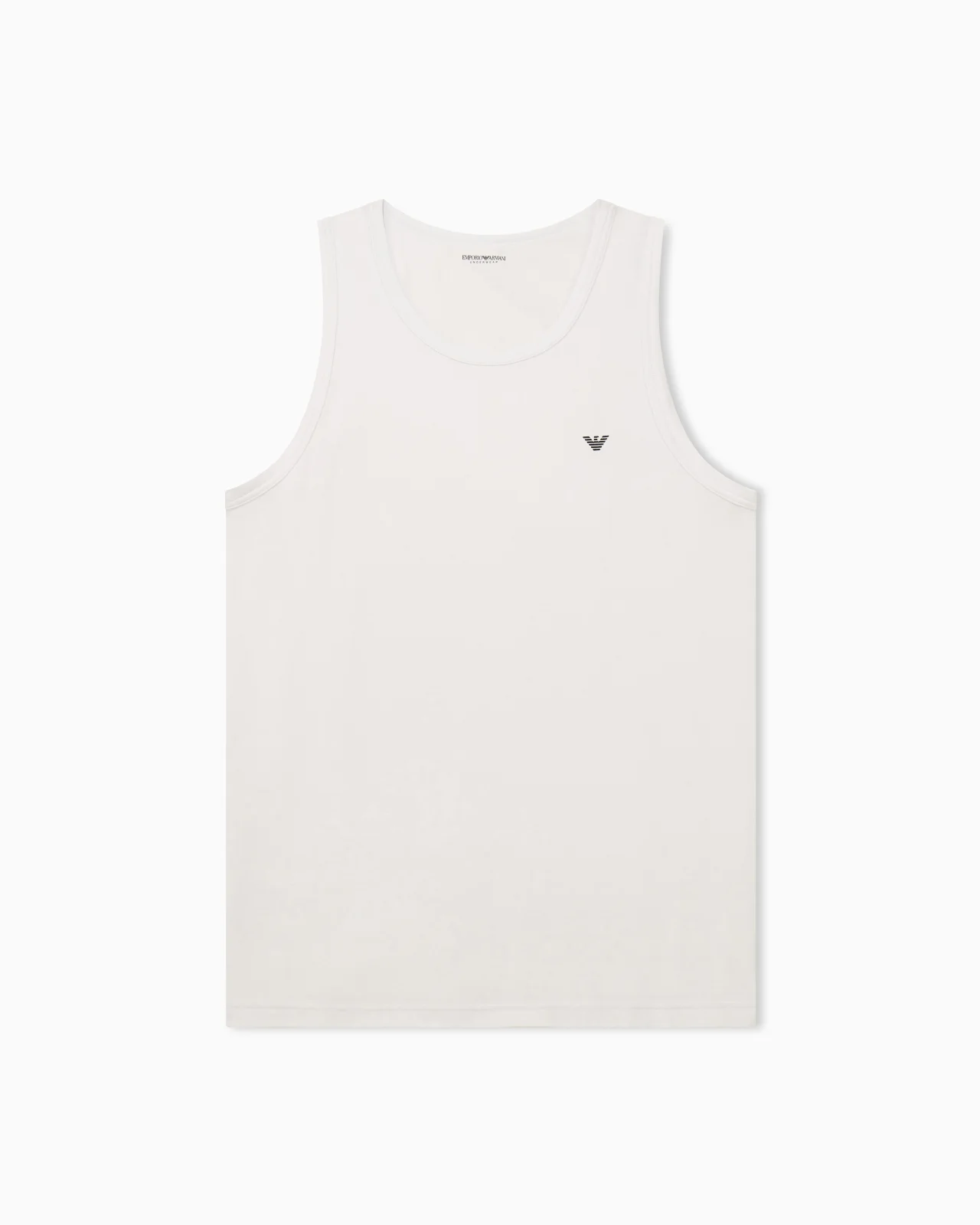 COTTON TANK TOP WITH ROUND NECKLINE AND EMBROIDERED LOGO - 1