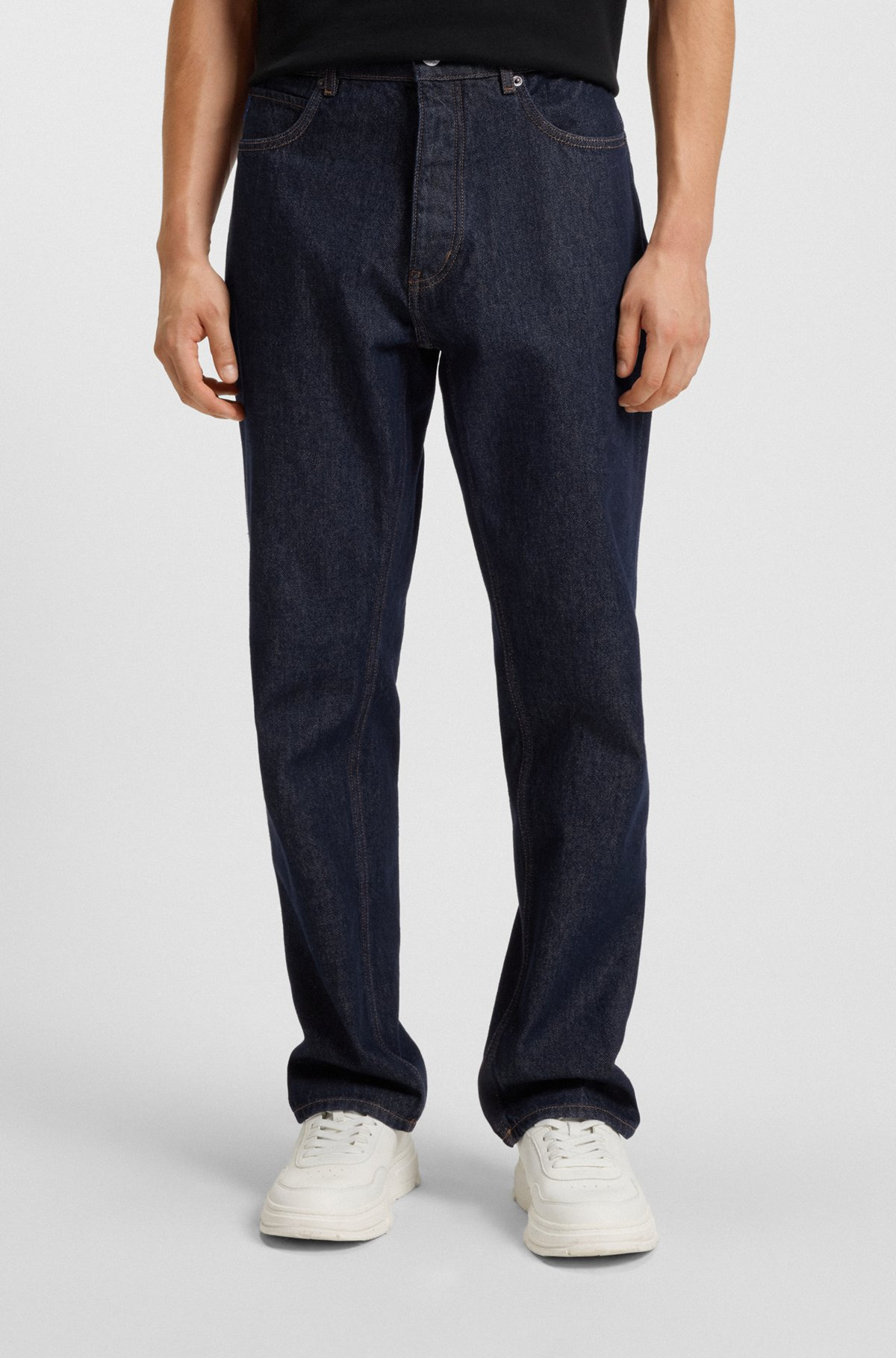 REGULAR-FIT JEANS IN FADED DARK-BLUE DENIM - 2