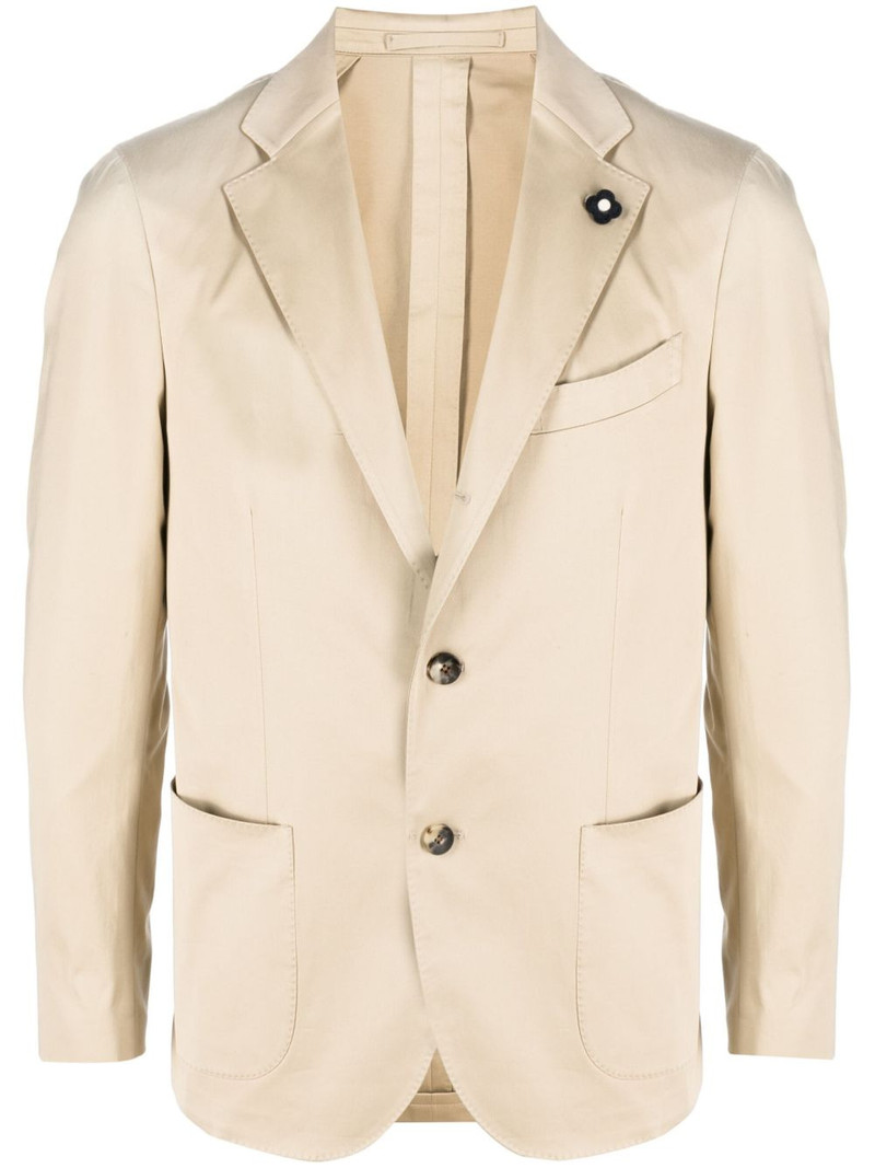 satin-finish single-breasted blazer 1