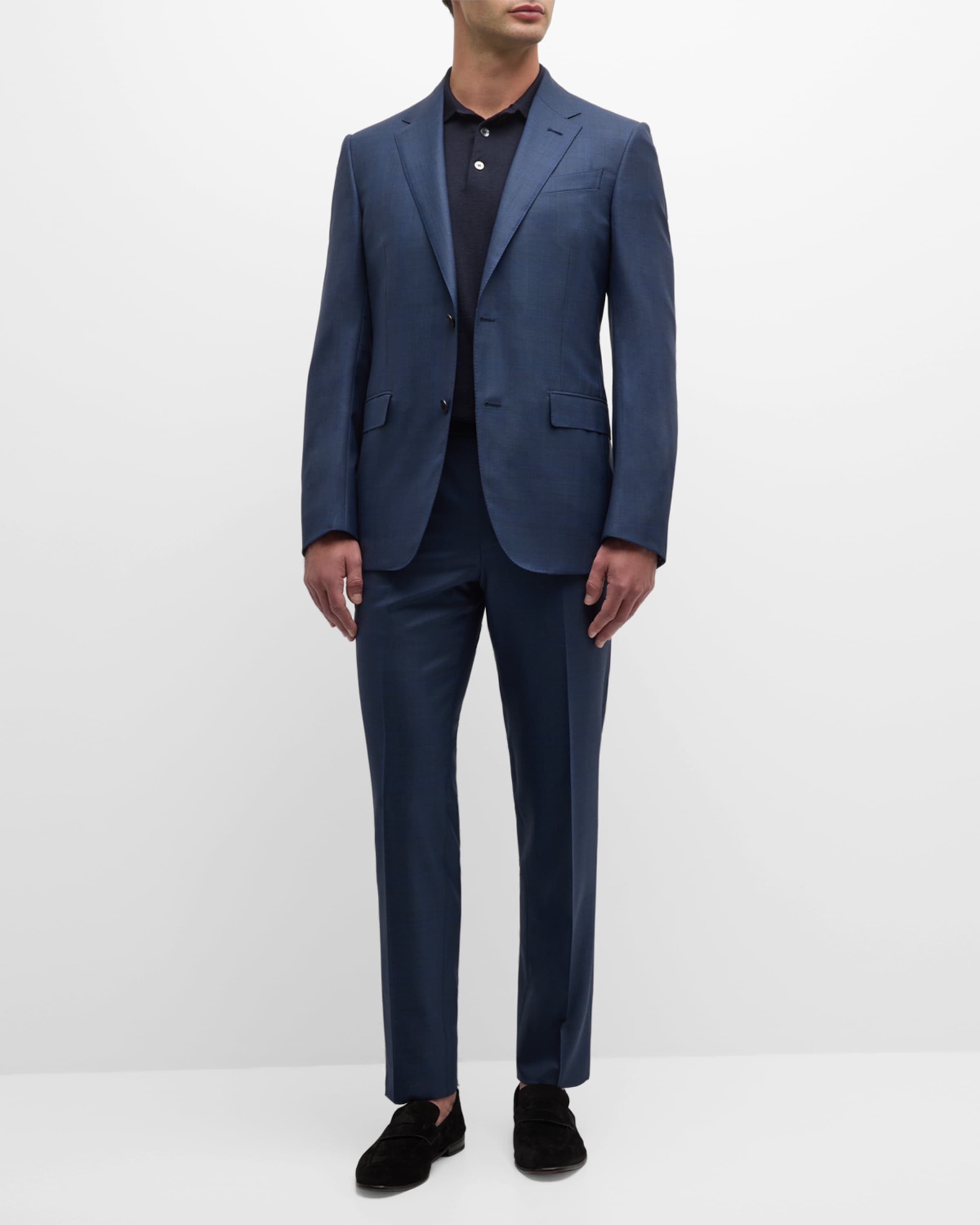 Men's Plaid 15milmil15 Wool Suit - 1