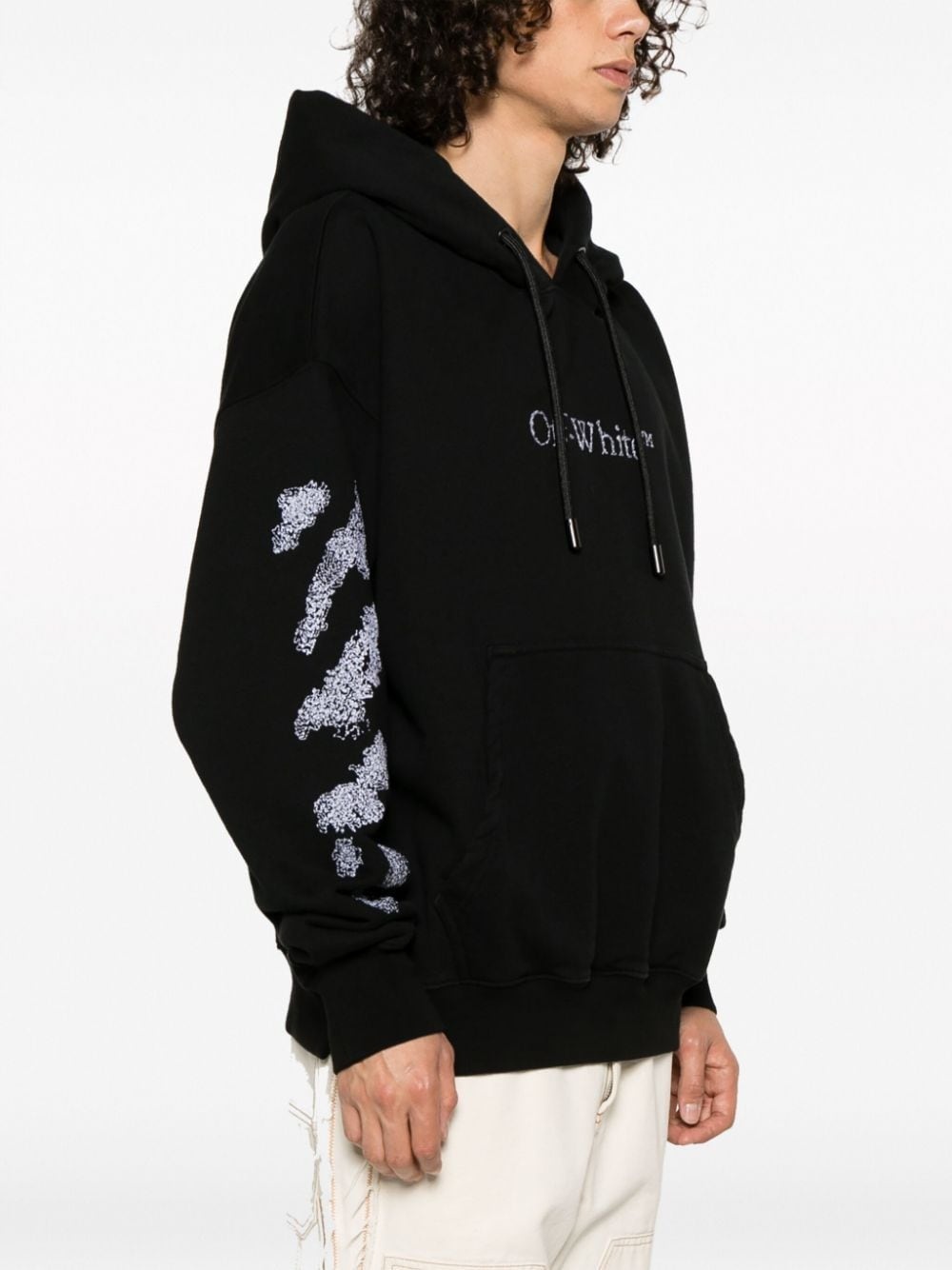 Off-White Diag Stripe-embroidered cotton hoodie | REVERSIBLE