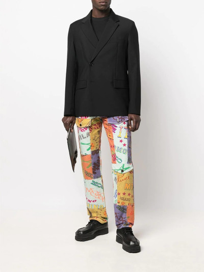 Moschino patchwork straight-leg trousers outlook