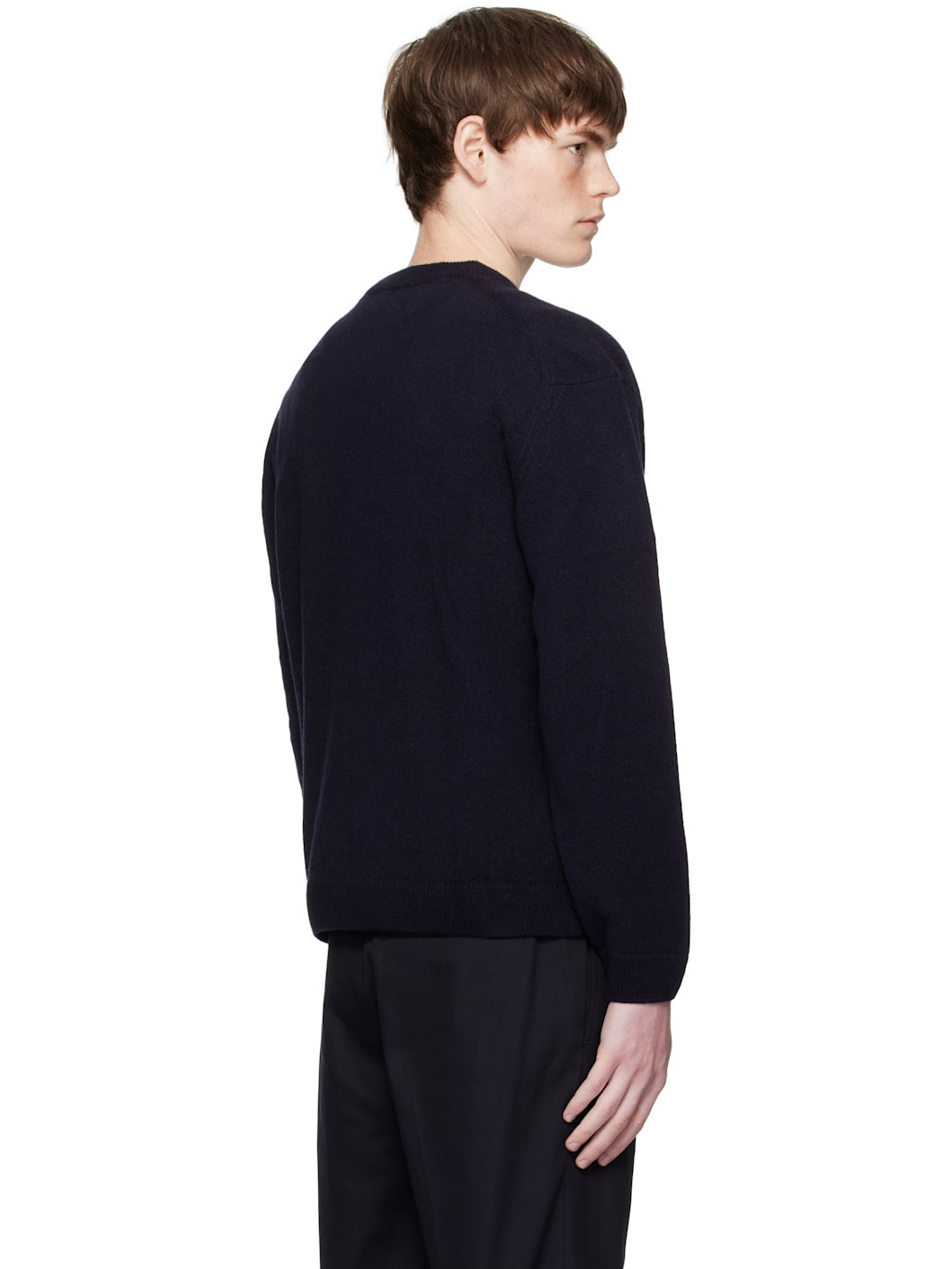 Navy Fox Head Lambswool Comfort Sweater - 3