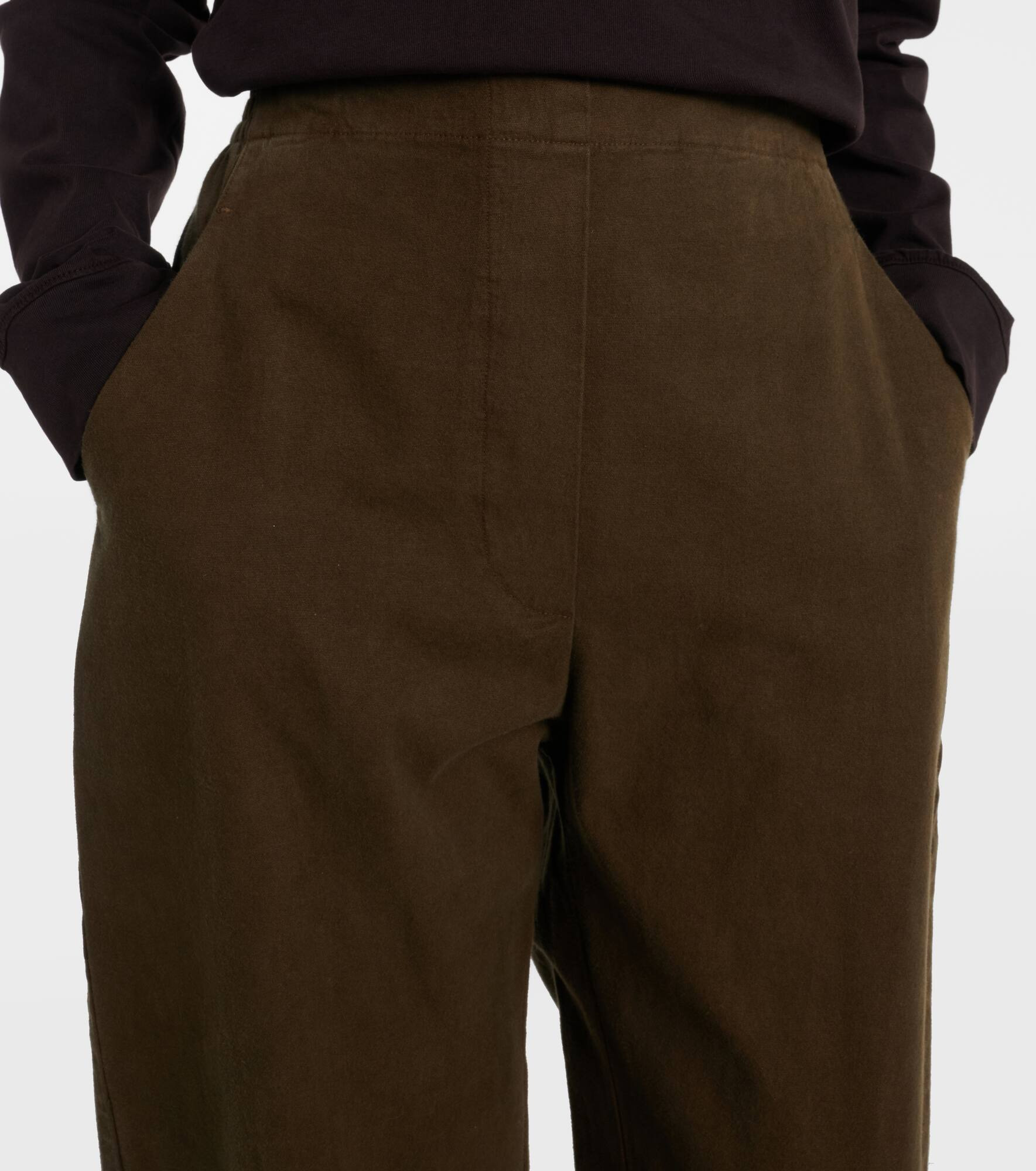 Chloe high-rise cotton canvas barrel-leg pants - 4