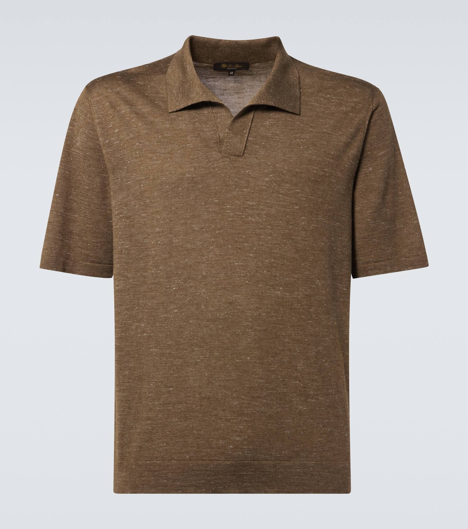 Silk, cashmere, and linen polo shirt - 1