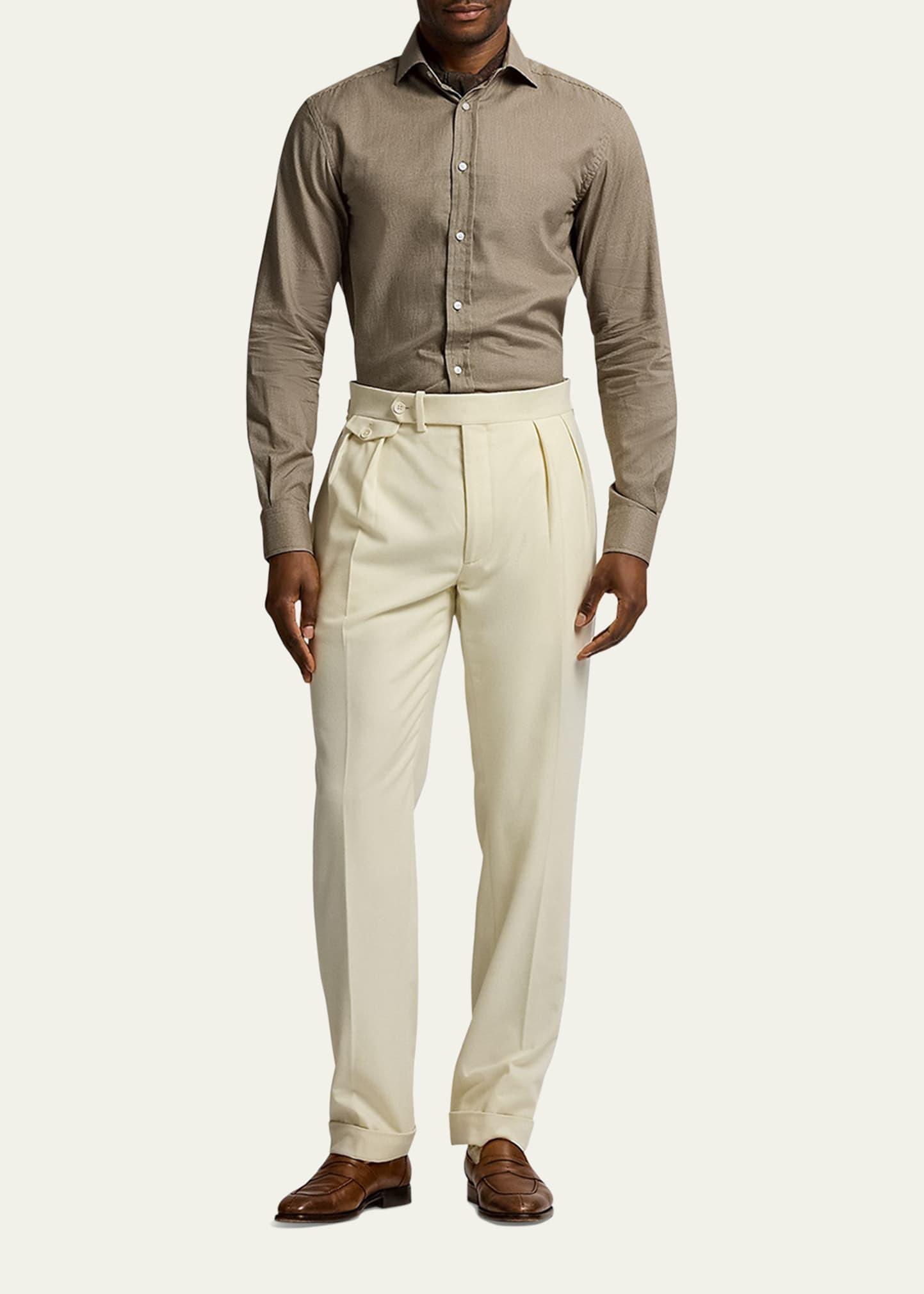 Men's Cotton Classic Fit Micro-Square Sport Shirt - 2