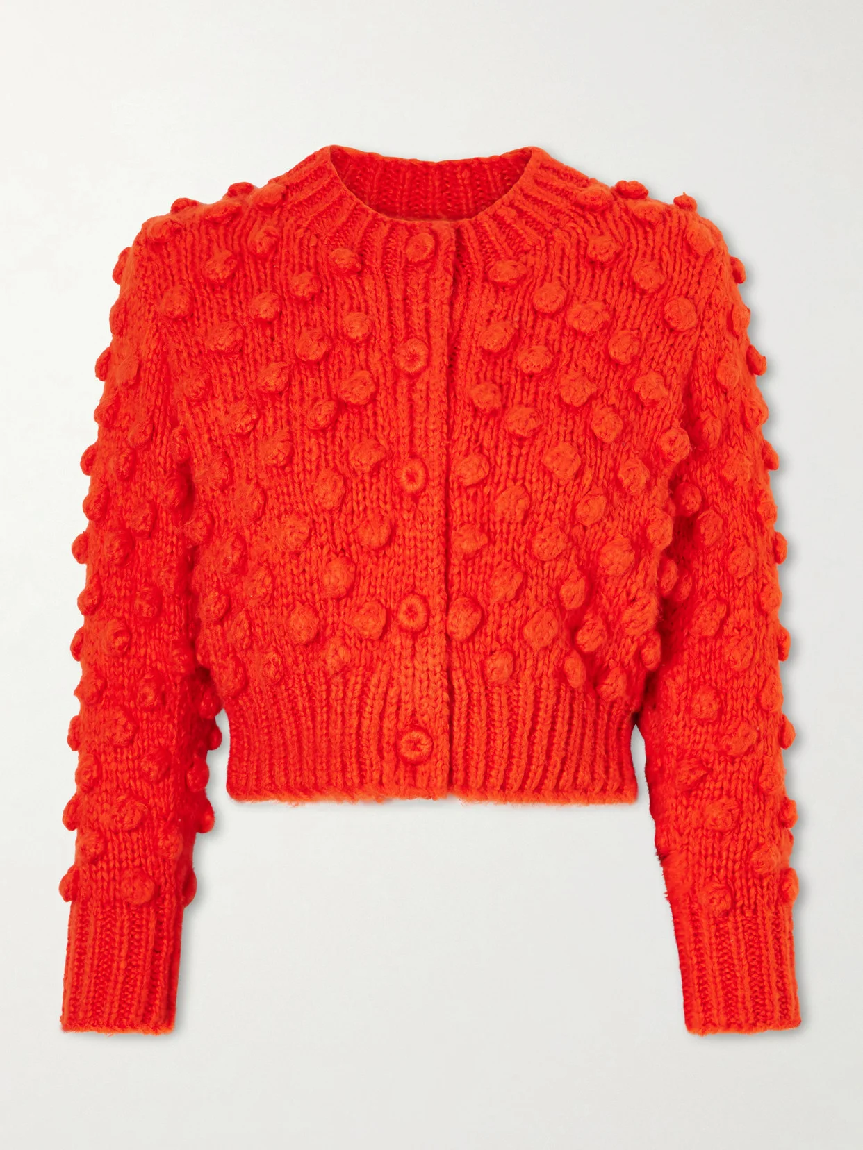 Juno Cropped Knitted Cotton And Silk-blend Cardigan - 1