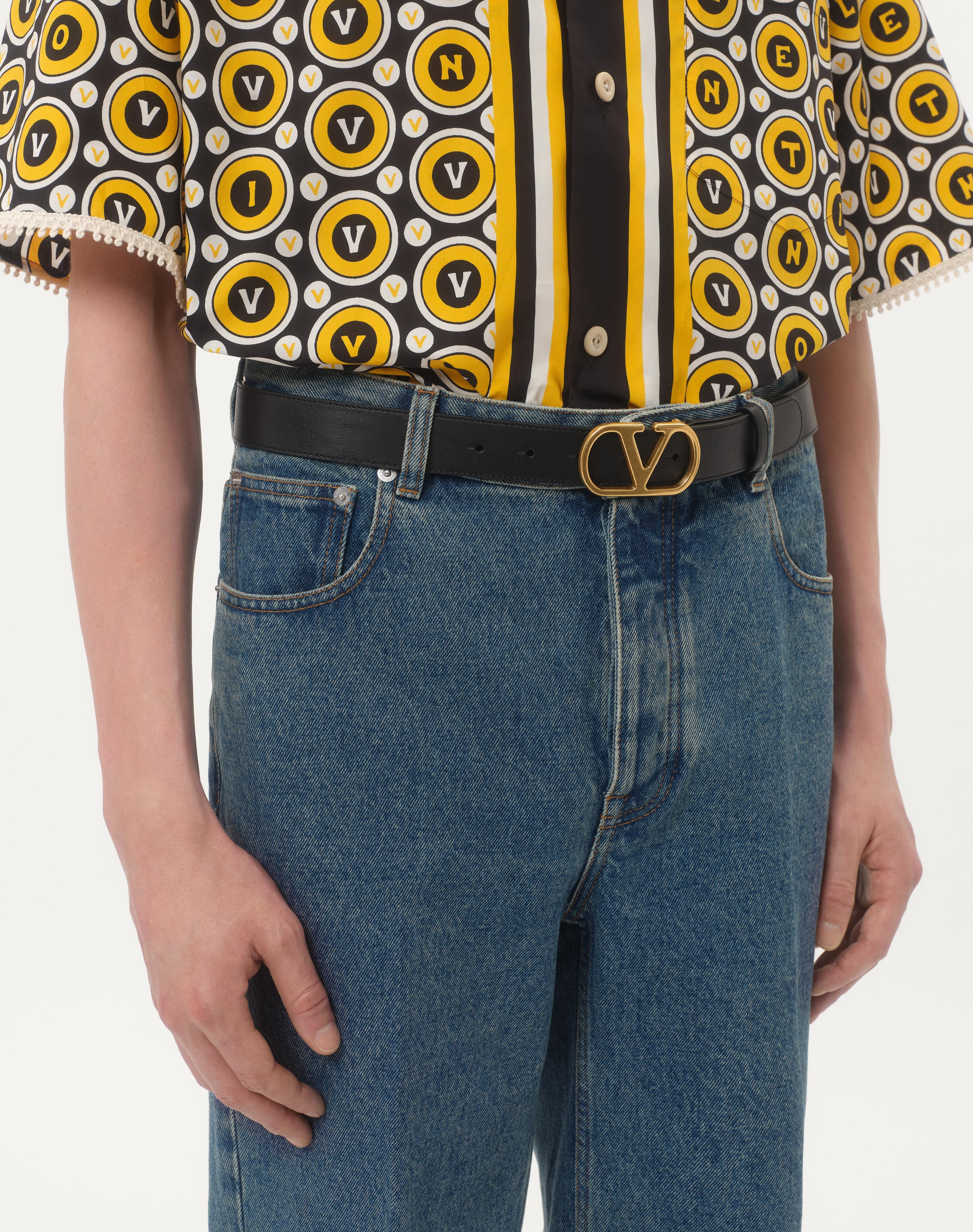 VLOGO SIGNATURE BELT IN SHINY CALFSKIN 30 MM - 2