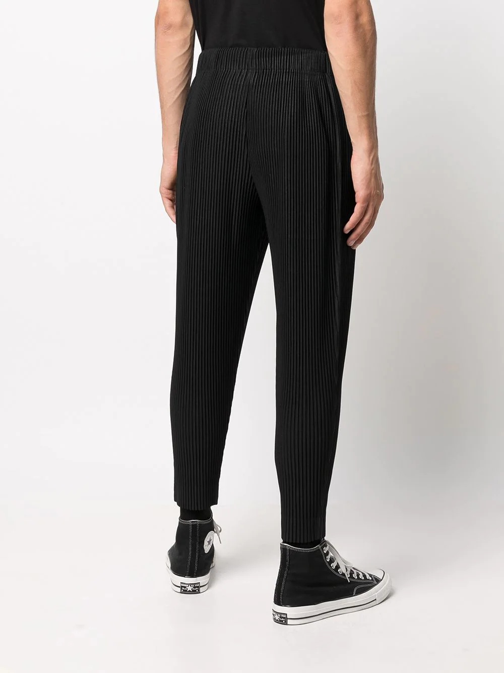 plissé tapered trousers - 4