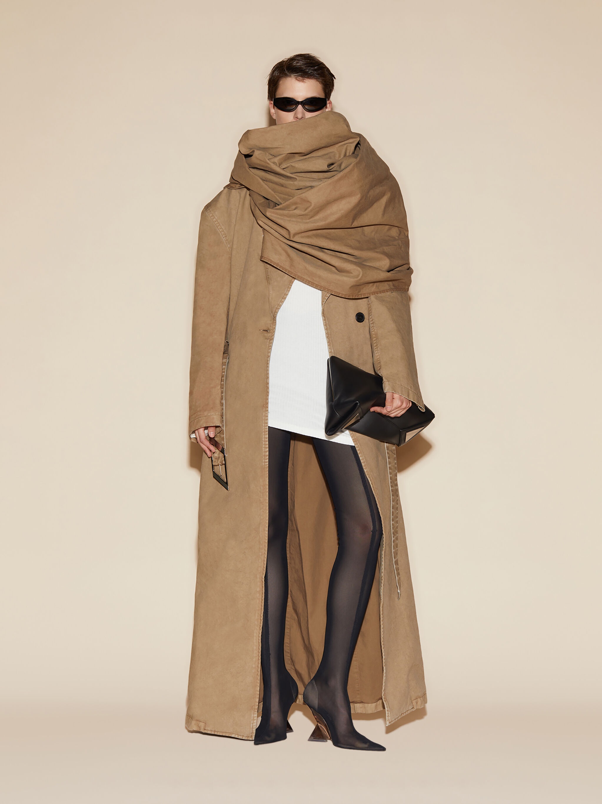 KHAKI LONG COAT - 2