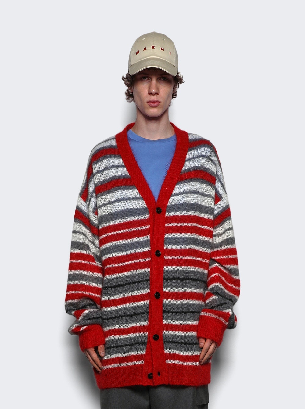 Cardigan Red And Grey - 3