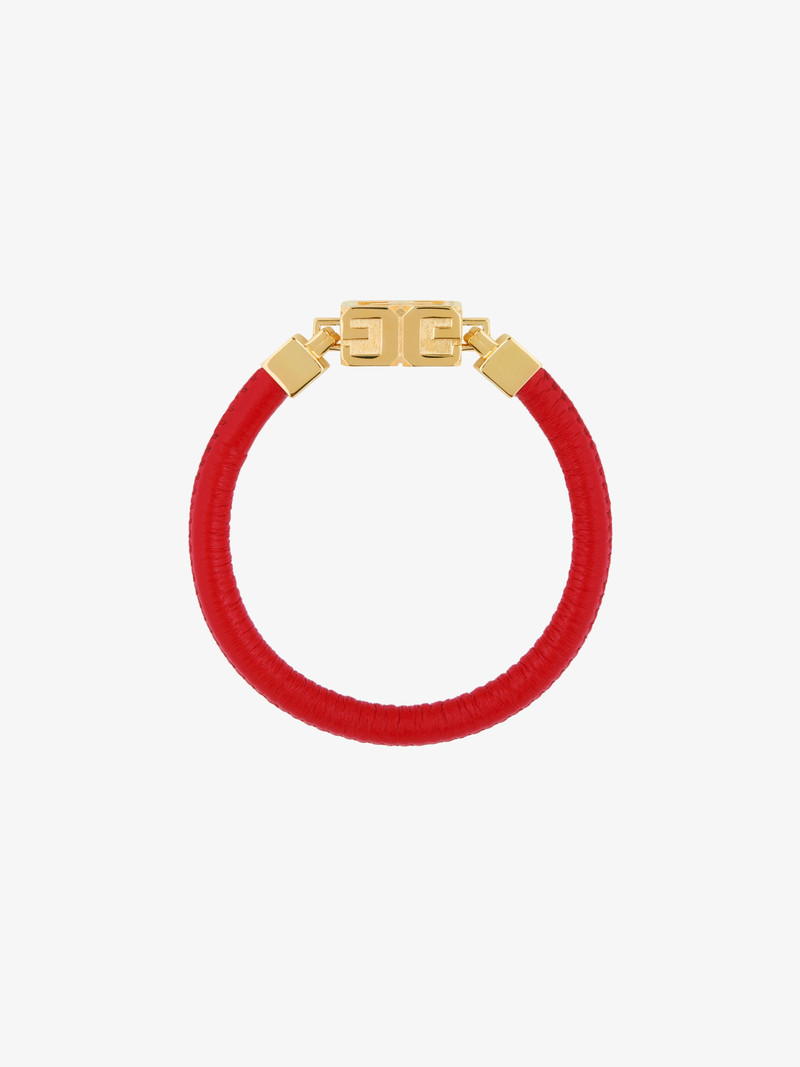G CUBE BRACELET IN LEATHER AND METAL 1