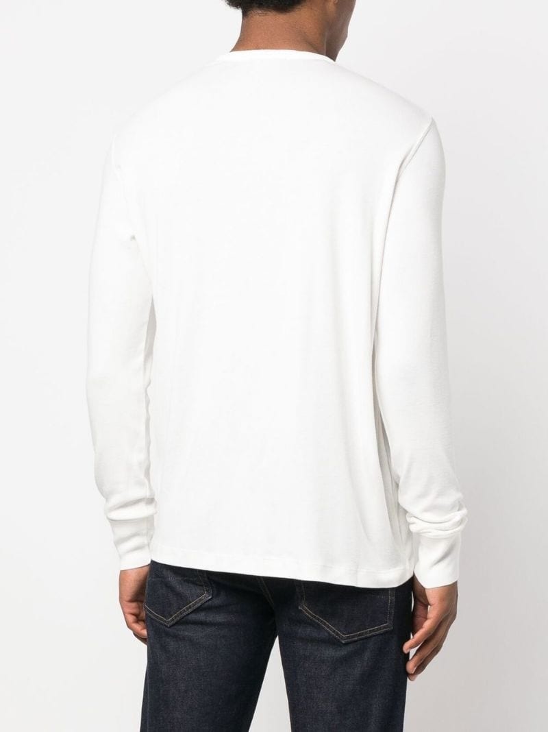 buttoned-up long-sleeved T-shirt - 3