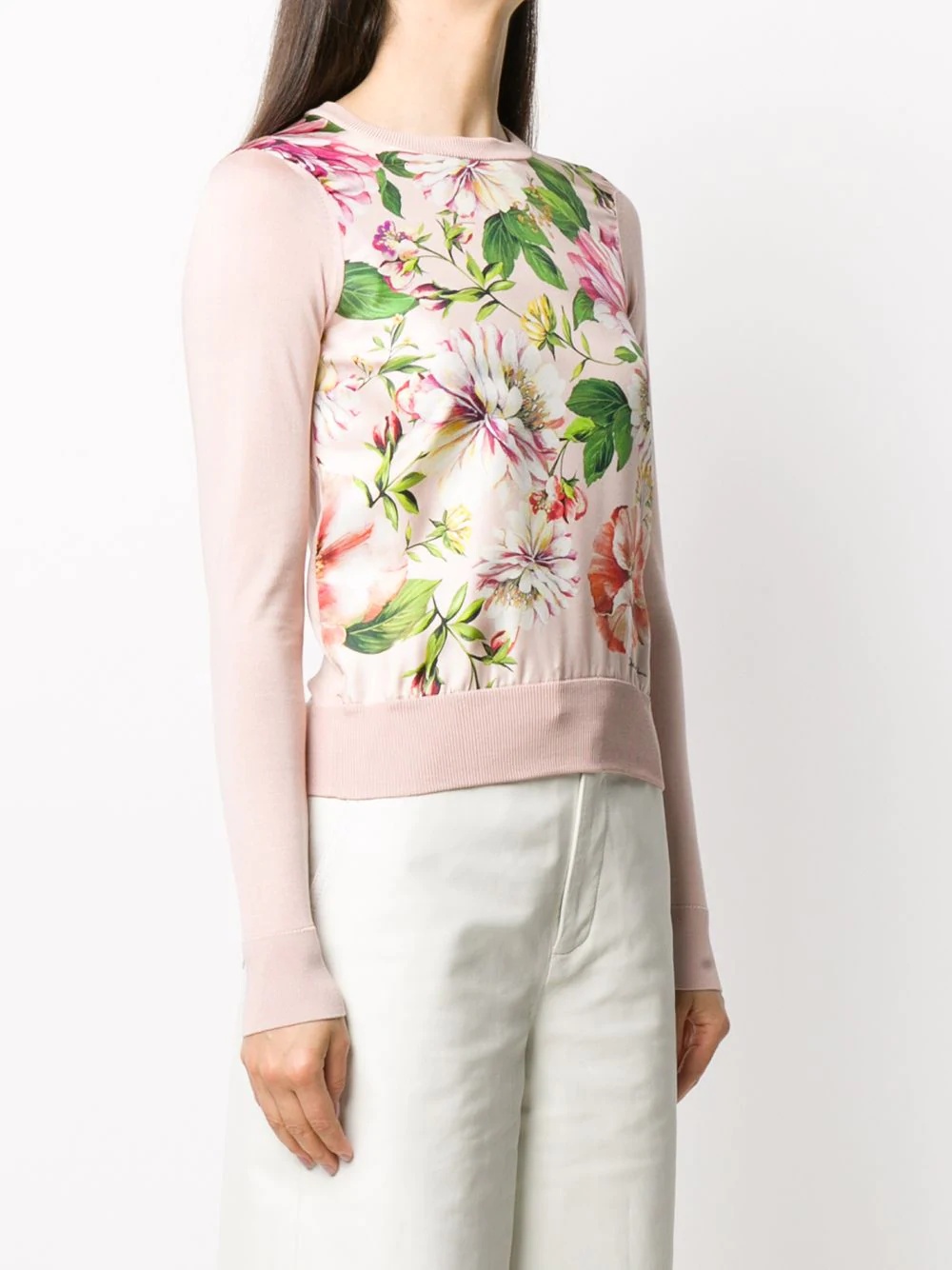 floral print panel jumper - 3