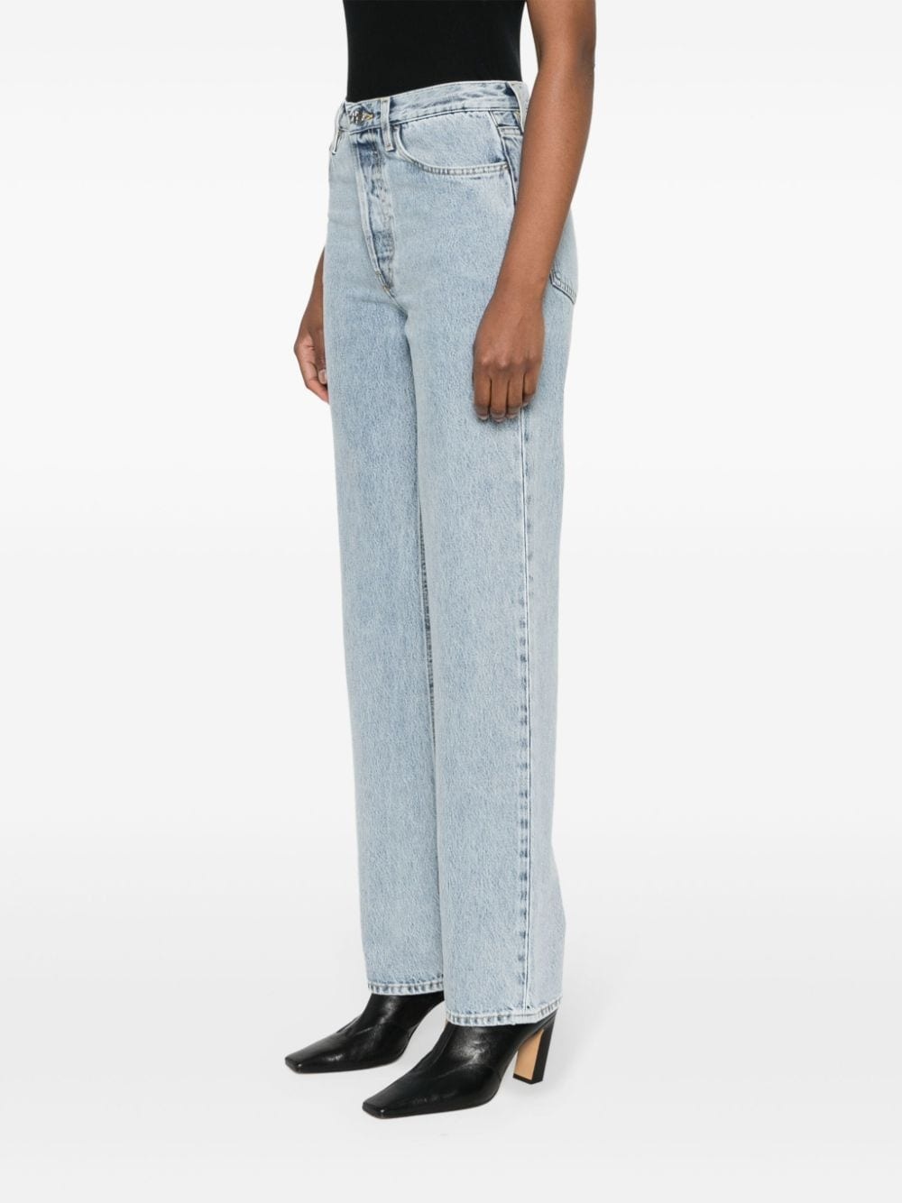 logo-patch cotton jeans - 3