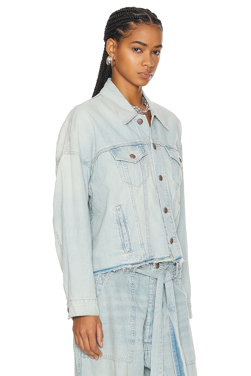 Oversized Cut Off Trucker Jacket - 2