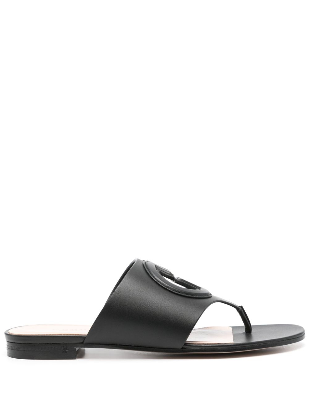 GUCCI Gucci cut leather flat thong sandals | tessabit