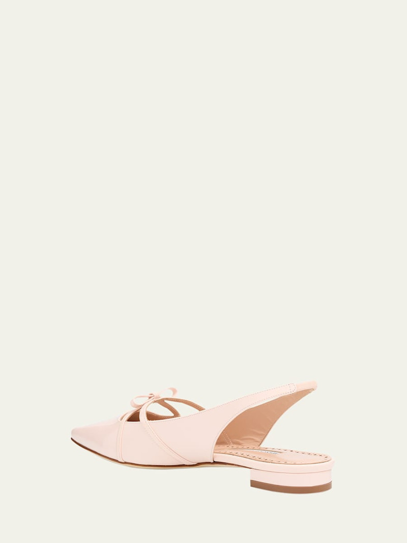 Manolo Blahnik Daria Patent Leather Slingback Ballerina Flats outlook